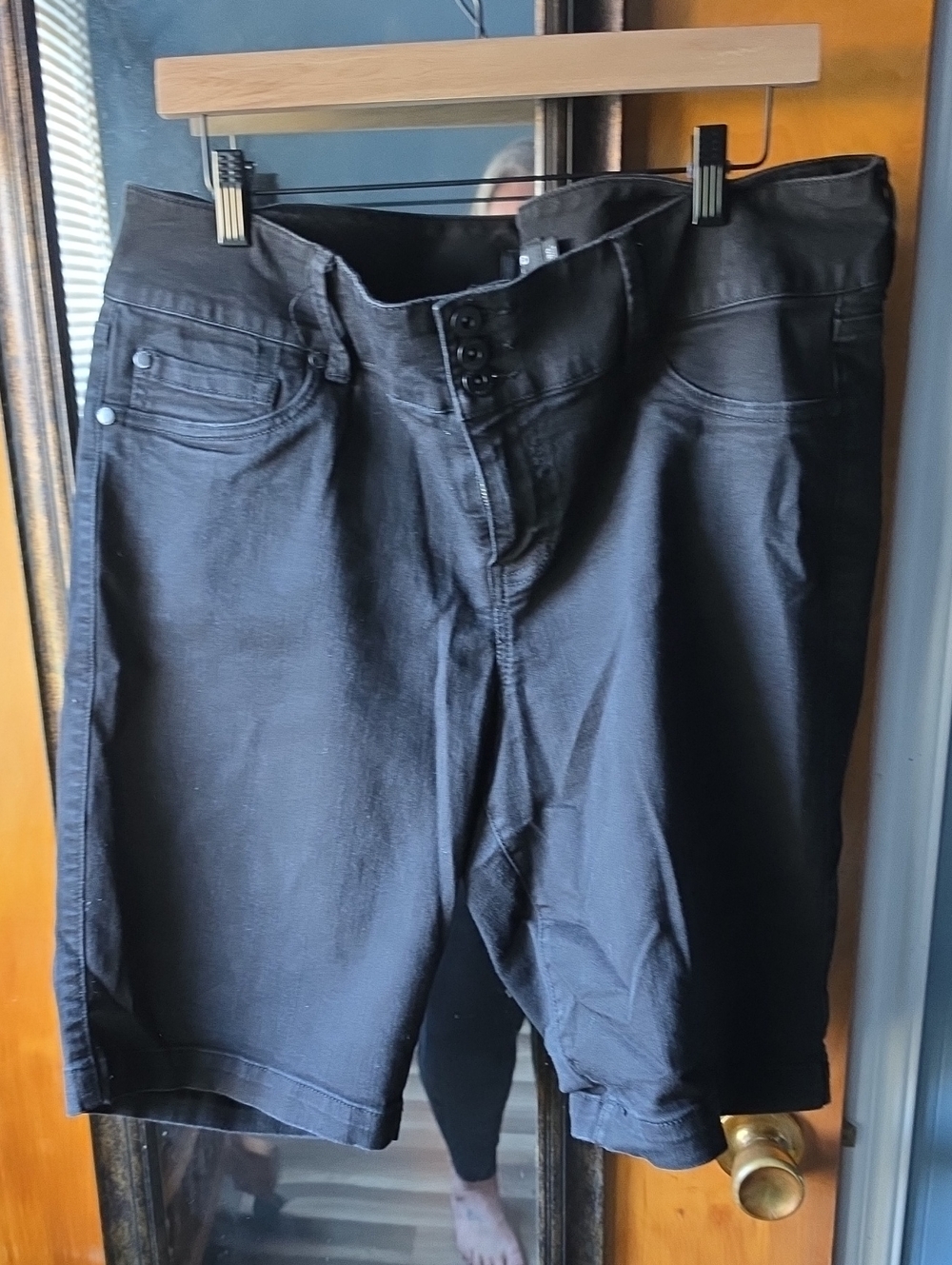 torrid Black High-Rise Bermuda Shorts with Triple Button Fly